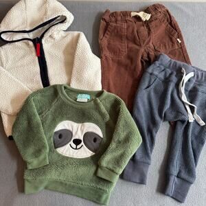 LOT of 4 Kid Clothes Boys Easy-Peasy Little Bipsy Fleece Pekkle Primary 12M-24M